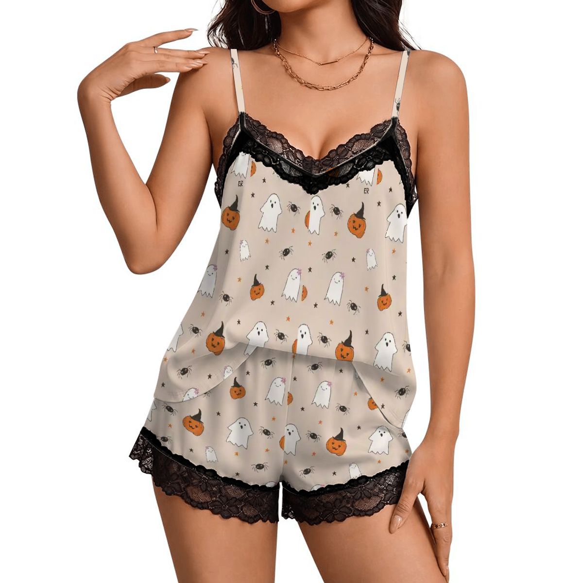 Halloween  Cami Lace Pajama Set
