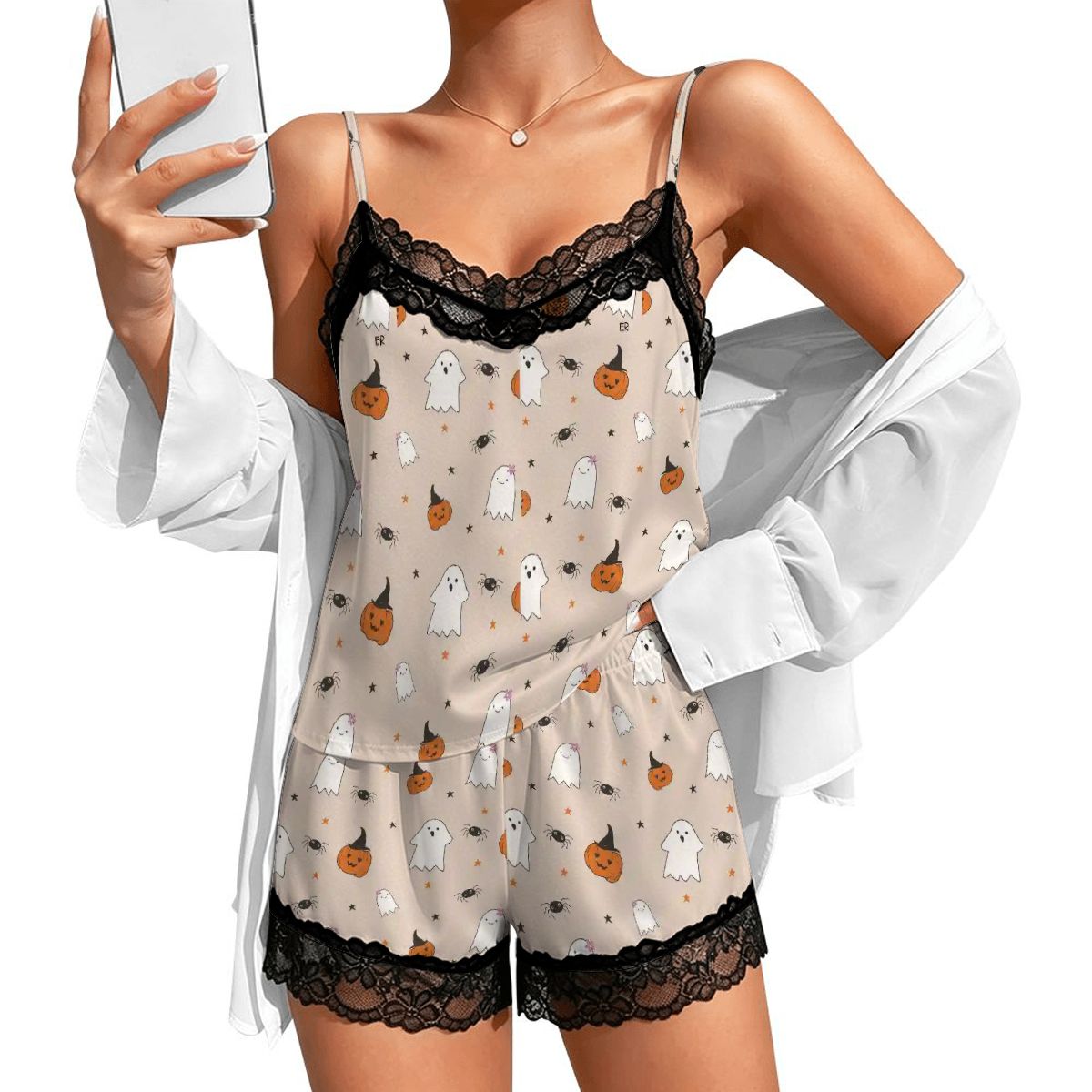 Halloween  Cami Lace Pajama Set